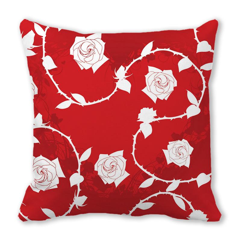 Home Decor Red Heart Patterns: Love themed Pillow Covers Pattern Cushion Cover Suitable for Sofa Bedroom Car Pillow Cover