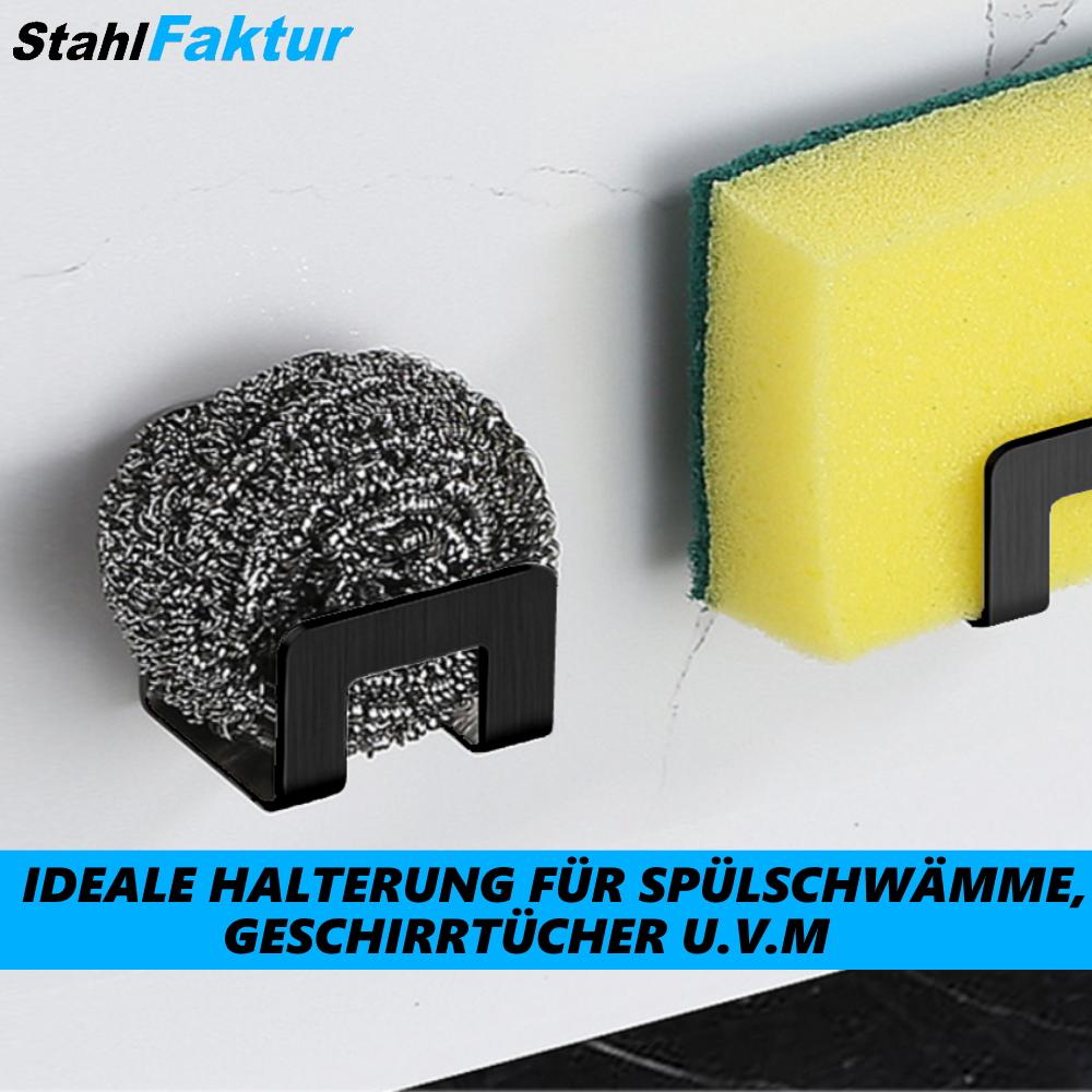 StahlFaktur Rustfritt stål Svampholder Kjøkken Veggkrok Organizer Selvklebende