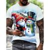 Men's Shirts Santa Claus 3D Print T-Shirt Stretch Fabric with Festive Holiday Design Santa Party Women's Shirts Kids Tshirt