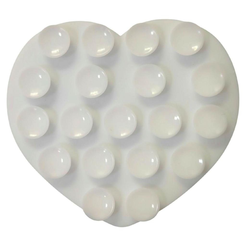 Heart-Shaped Silicone Suction Cup Stand Double-Sided Suction Cup Hands-Free Strong Grip Holder