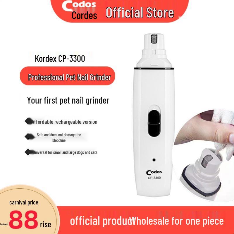 Kordes Pet CP-3300 Rechargeable Electric Nail Grinder & Clippers for Dogs & Cats