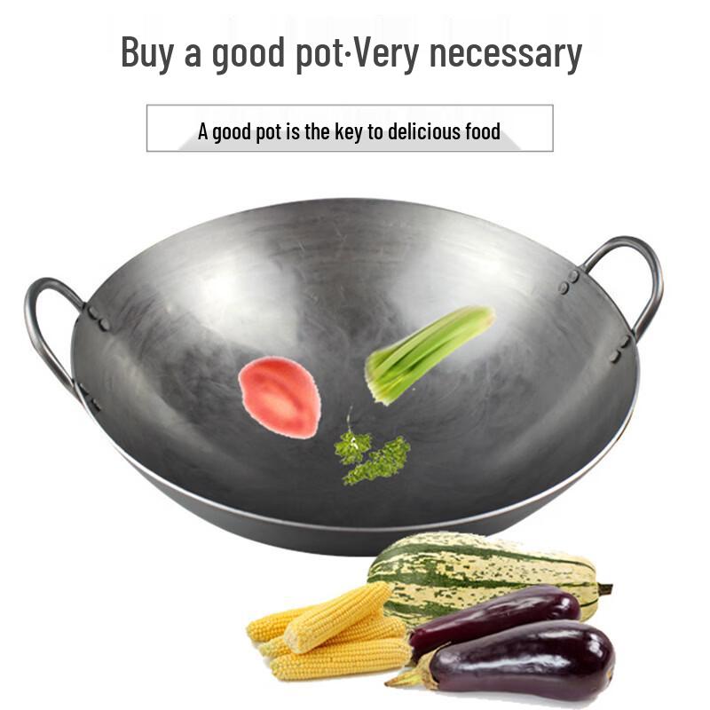 Traditional Wrought Iron Stir-Fry Wok