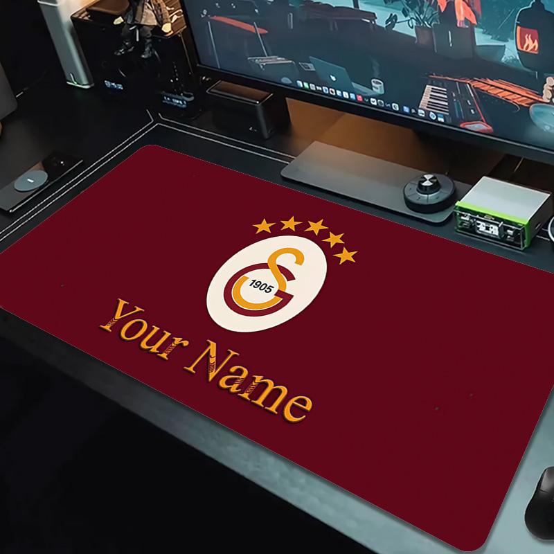 Galatasaray S1 Custom Name Large Size Mouse Pad Large Gaming Table Cushion Non-slip Laptop Tablet Big Mousepad XXL Mat Mini PC Playmat With Lock Edge