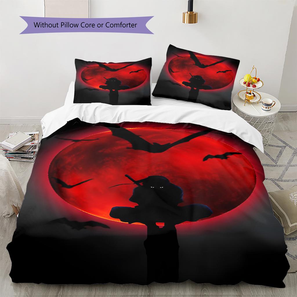 Juego de Ropa de Cama con Estampado de Dibujos Animados Colcha Funda de Colcha Funda de Almohada Decoración del Hogar Regalo de Cumpleaños (1 * funda nórdica + 2 * fundas de almohada, sin núcleo)