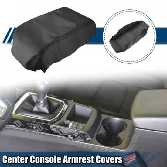 Center Console Armrest Covers for Nissan Pathfinder 05-12 Faux Leather Black