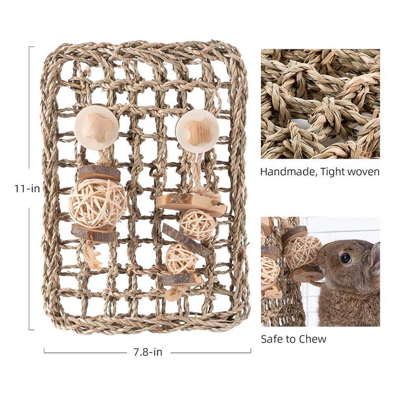Seagrass Protector Mat With For Bunny Internal Protective Grass Bite String Teeth Grind