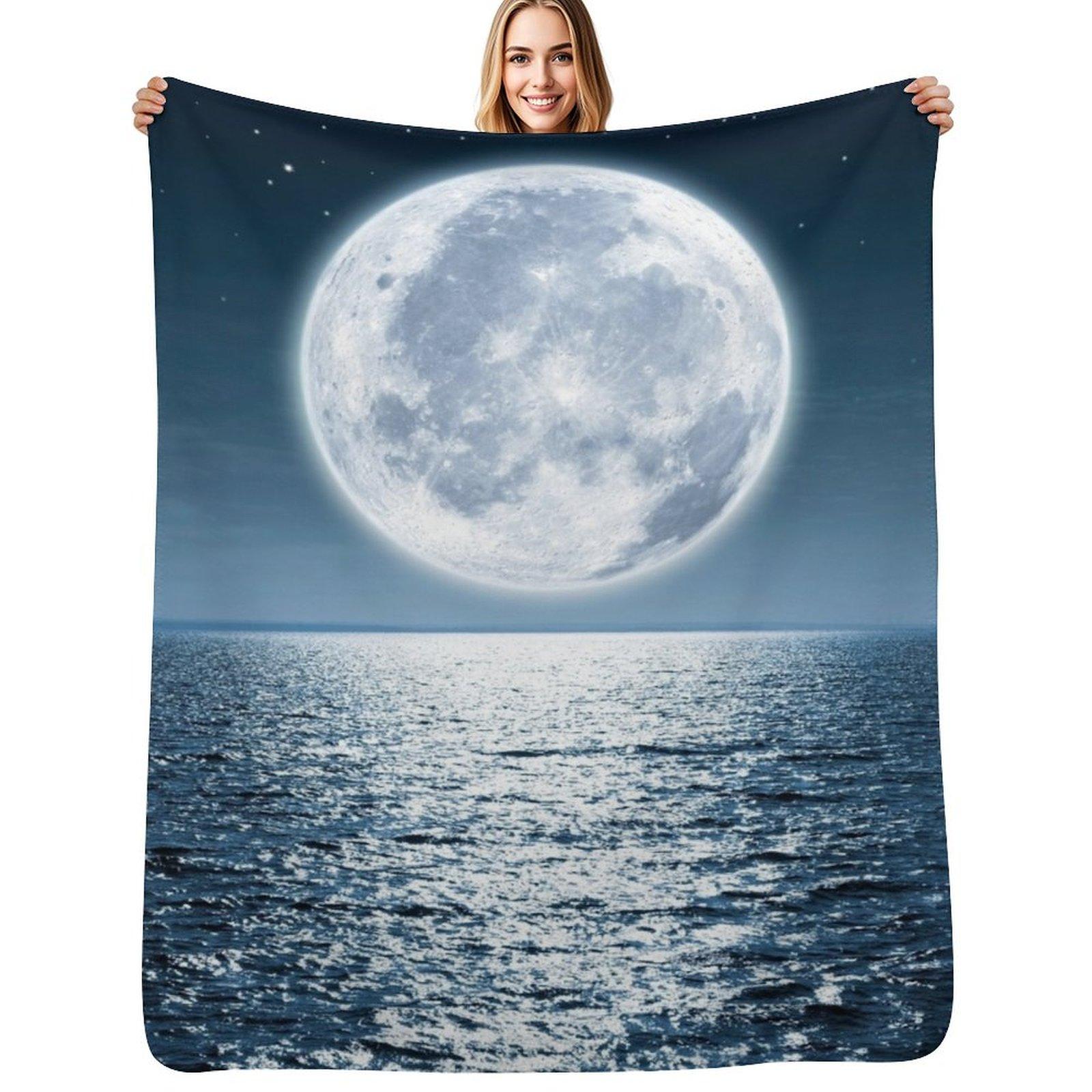 Full Moon Throw Blanket Elegant Warm Throw Blanket for Hotel Home 102x76cm(40x30in)