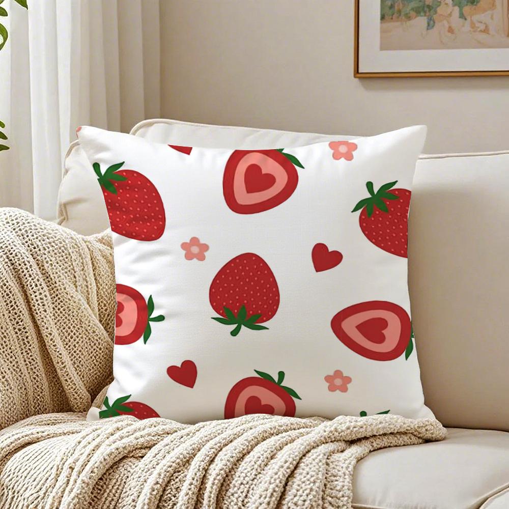Cute strawberry print Cushion Cover Pillowcase Antidustmite living Room Sofa Decor Cushion Room