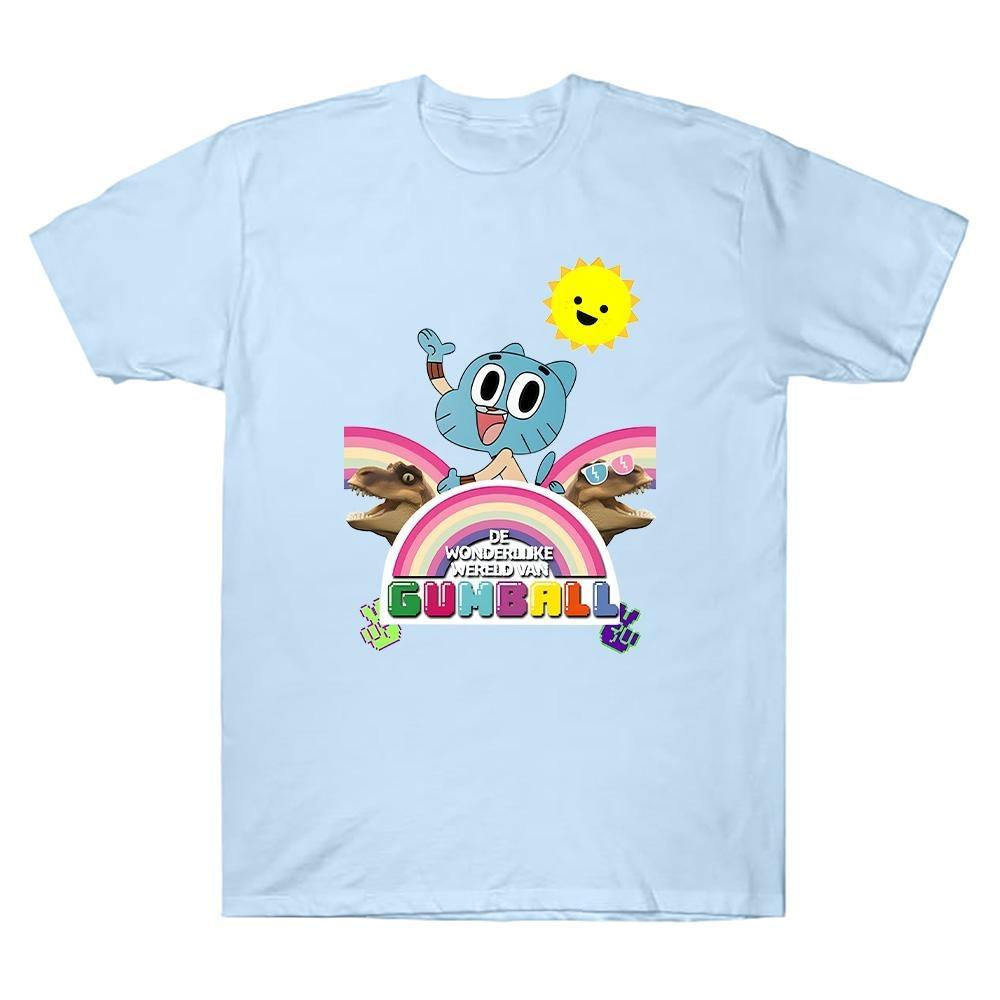 

Футболка Удивительный мир Гамбола The Amazing World of Gumball Мультяшный Принт Одежда Мягкий Хлопок Креативная Унисекс Футболка S чёрный
