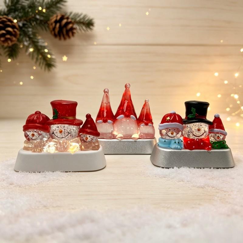 Christmas Decorative Snow Globe With Santa Figure Plastic Base Music Box Snowfall Ornament