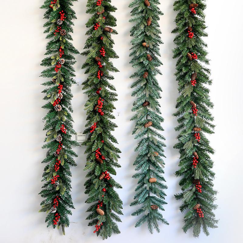 Christmas Encryption 2.7m Flocked Vine Door Hanging Decoration