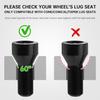 5pcs 36136786191 M14x1.25mm Wheel Lock Set Lug Nuts Bolt Fit for BMW Mini, I3 I8 M2 M4 F80 X2 X4 X6 with Master Key, Black Anti-Theft Wheel Stud Bolt