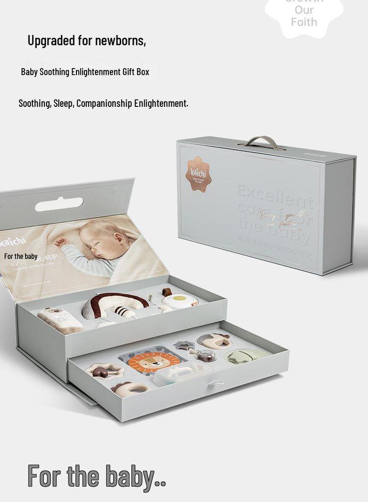 Newborn Gift: Baby Rattle & Soothing Music Set with Educational Cards and Cute Shapes
