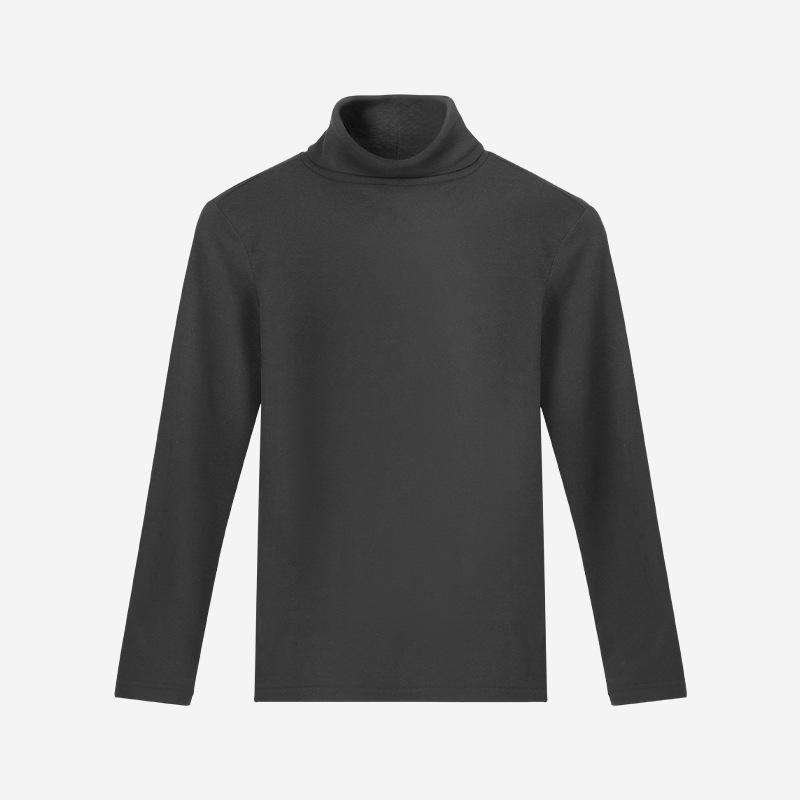 Men's Plush Thickened Autumn Top: Medium/High Collar, Warm Slim Fit, Long-Sleeve Base Layer