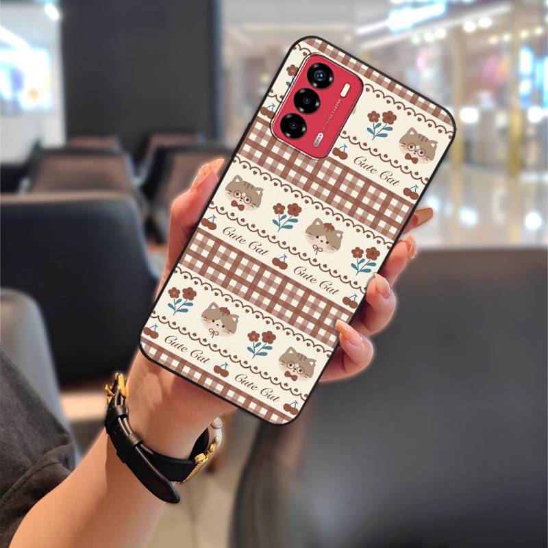 Graffiti Phone Pouch Phone Case For ZTE Blade V40 Vita/A72 Soft case Full wrap Back Cover Cute Animals Anti-knock TPU