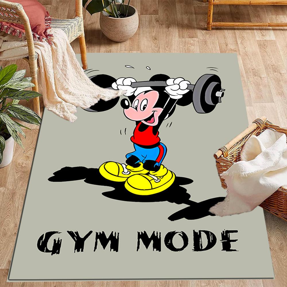 Mickey Mouse Castle Fantasy Disney Cartoon Theme Anti-Slip Rug - Polyester, Home Decor, Suitable for Bedrooms, Living Rooms, Doorways, and Studios