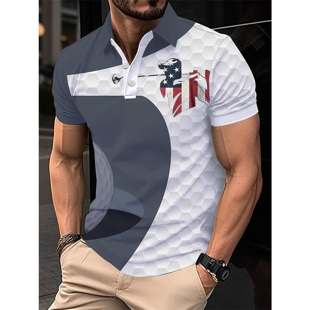 

Men s Business Fashion Collar Short Sleeve Simple Printed T-shirt 5XL
