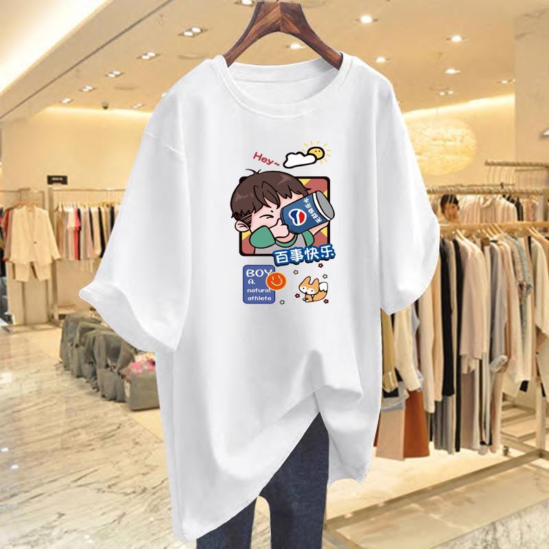 

New summer Korean version crew neck printing loose short-sleeved t-shirt women s summer new S