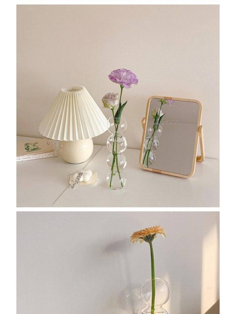 Korean-Style Transparent Glass Flower Vase for Soft Decoration and Photography