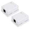 2Pcs RJ45 Surface Mount Box Cat6 Single Port Desktop Information Network Junction Boxes