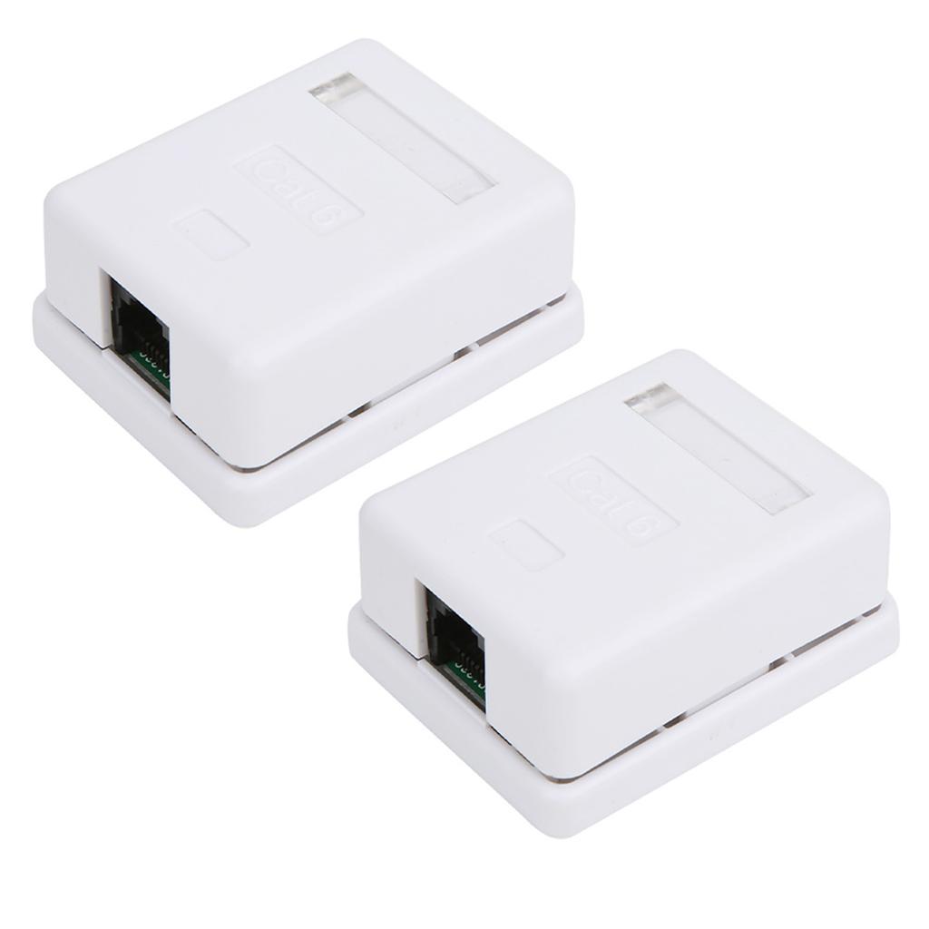2Pcs RJ45 Surface Mount Box Cat6 Single Port Desktop Information Network Junction Boxes