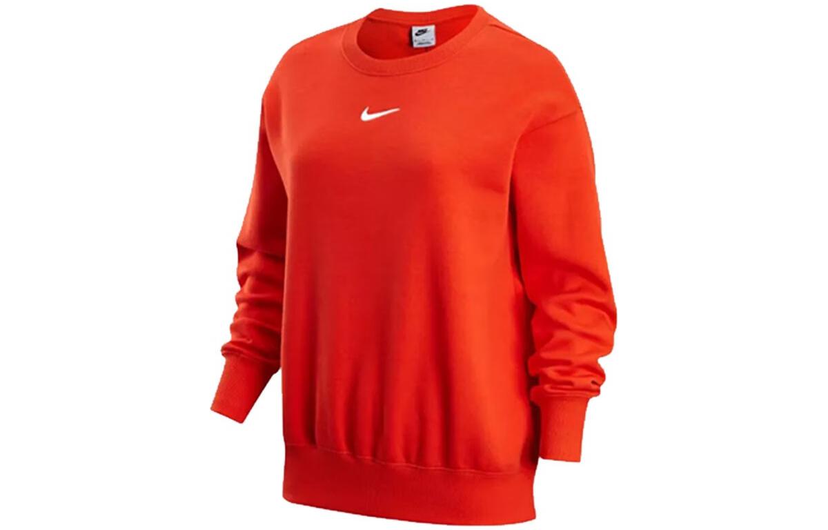 Nike Sweatshirts Women s Red Crew Neck Moderate Regular DQ5734-633 M