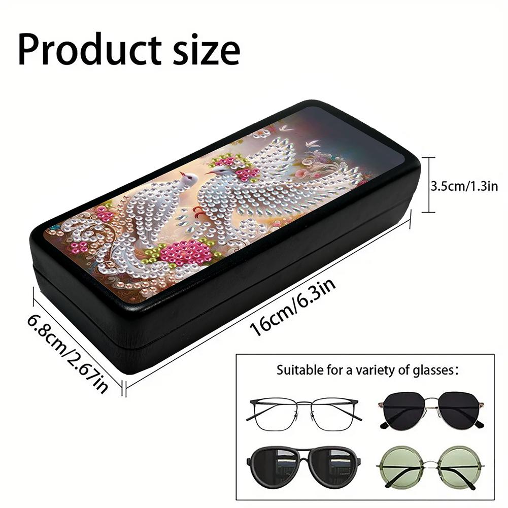 Diamond Painting Eyeglasses Case Girl Diamond Art Sunglasses Case 5D DIY Eyewear Organizer Case PU Glasses Holder Case