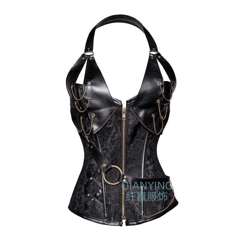 Шейное моделирующее белье стимпанк корсет корсет для поддержки груди талия S чёрный