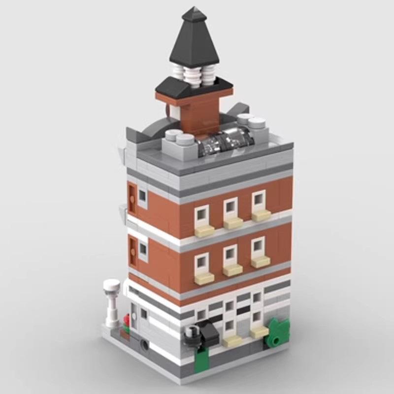 Compatible With Building Blocks MOC Small Particles Mini City Street Scene City Hall Puzzle Assembly Building Model Toys