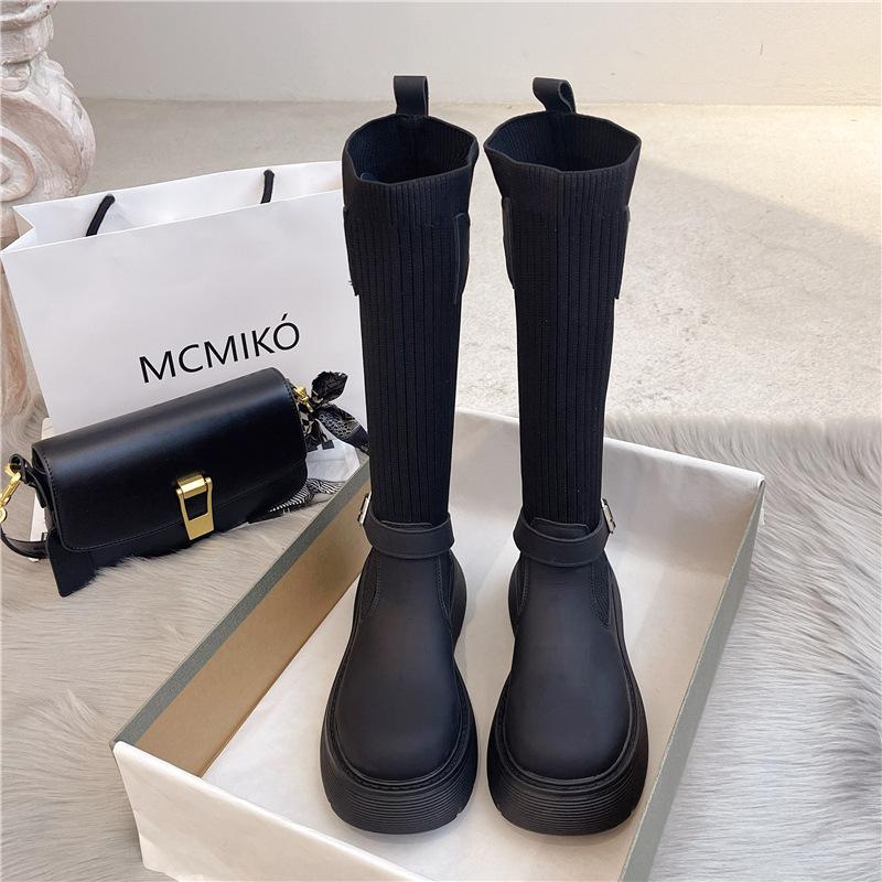 Boots Women's Autumn Skinny New Products New Skinny Socks Boots New Summer New Thick Bottom But Knee Long Tube