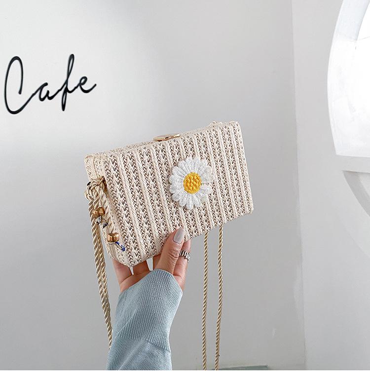SCIONE Net Red Small Bag 2020 Women Messenger Bag Straw Woven Bag Small Square Bag Shoulder Bag