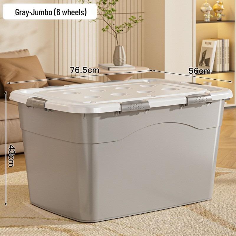 Extra Large Plastic Storage Box with Wheels for Toys, Snacks, Clothes - Thickened Container for Living Room & Bedroom