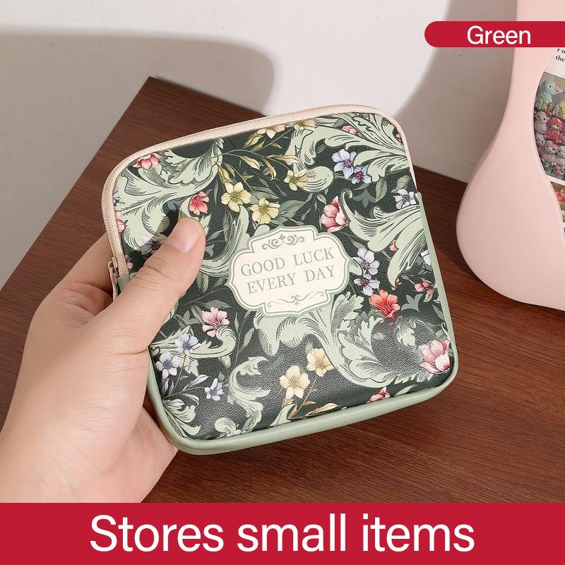 Women Girls Small Makeup Bag Coin Purse Sanitary Pad Pouch Toiletry Bag Cosmetic Bag for Gaskets Mini Pouch Cable Case