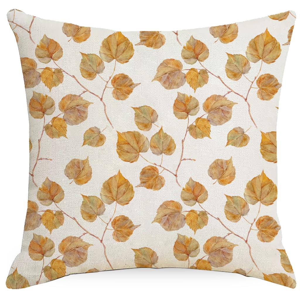 Nordic Pillow Autumn Series Leaves, Flowers and Bird Sofa Cushion Pillow Case Home Sofa High-end Decoration