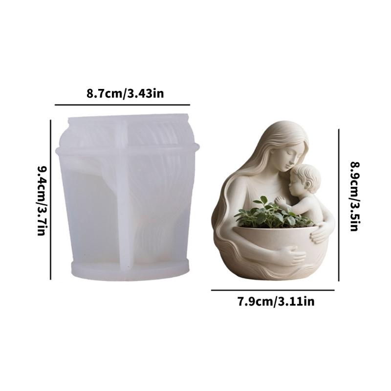 Reusable Silicone Mold Mother Child Planter Design Easy Releasing Moulds for Resin Art Concrete Crafting Projects