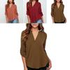 Stilvolles Damen Casual Langarm V-Ausschnitt T-Shirt Pullover Tunika Bluse Optionen