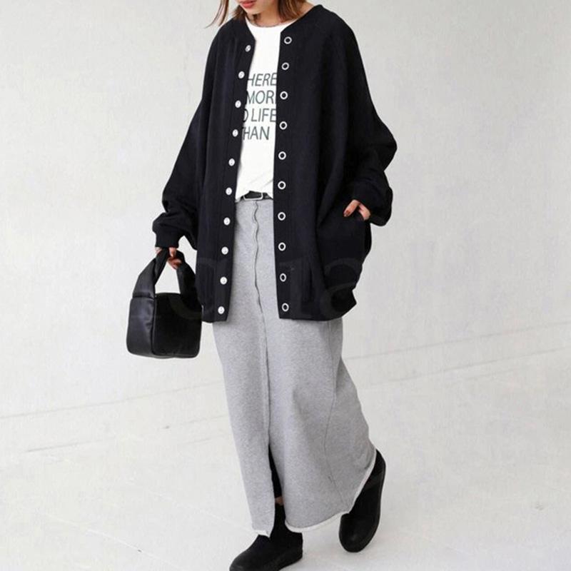 Lazy and Thickened Jacket for Women In Autumn and Winter, Loose Large Version of Baseball Uniform for New Front and Rear