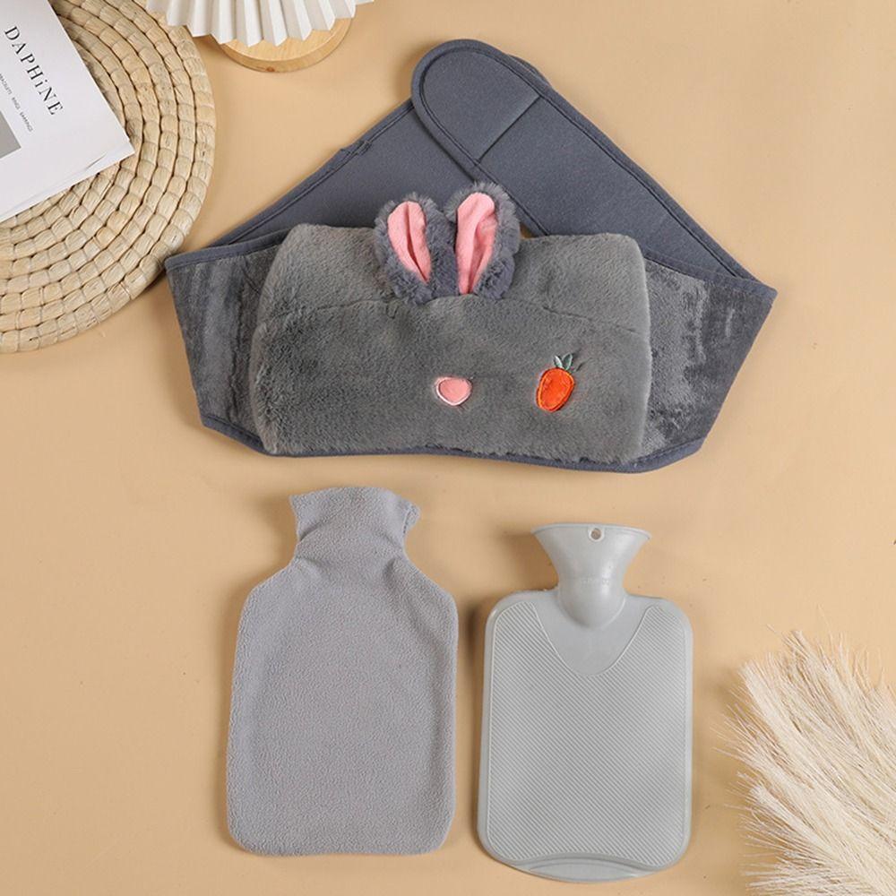 Cute PVC Hot Water Bottle Belt Soft Cartoon Waist Cover Belt Hand Warmer Wearable Warm Water Bag