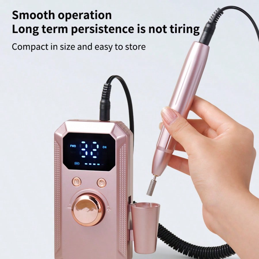 Electric Nail Grinder, Portable USB Rechargeable Nail Care Polisher, Nail Shaping Tool, Professional Manicure Kit For Acrylic & Gel Nails