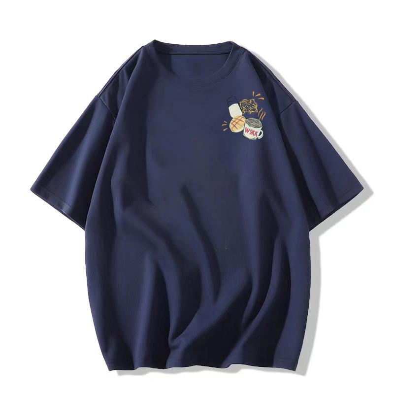 

Ladies Summer Casual Short Sleeve Round Collar Cartoon Printed Teenager Pullover Oversize Cotton T Shirt Top 3XL