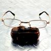 Zusammenklappbare, faltbare Lesebrille mit Kristalllinse, inklusive bernsteinfarbenem, tragbarem Brillenetui +0,75 +1 +1,25 +1,5 +1,75 +2 +2,25 +2,5 bis +6