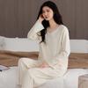 Women's Long-Sleeve Sea Island Velvet Pajamas Set - Winter Warm, Cute Style, Suitable for Outdoor Wear.
