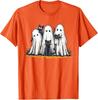 Funny Ghosts Holding Black Cats Halloween Ghost Cat Lovers Unisex T-Shirt