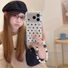 Simple Black and White Polka Dot Bow Phone Case for iPhone 17 Pro Max/16, Double Layer Design for Models 15/14.