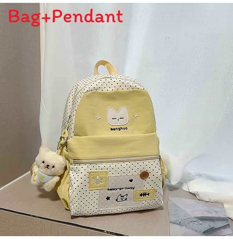 Süßer Katzen-Punkt-Rucksack Für High-School-Mädchen Nylon-Schultasche