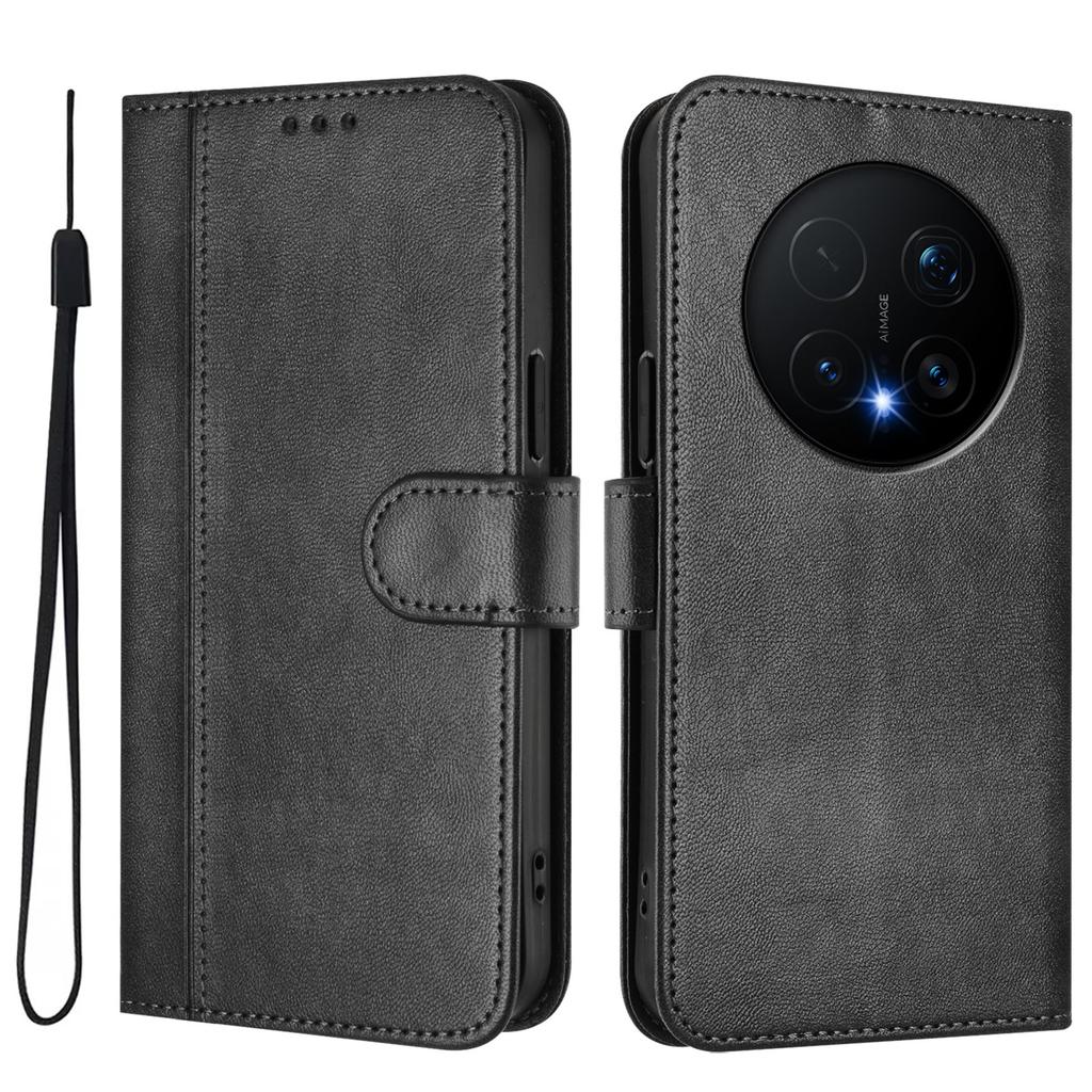 For Honor Magic8 Pro 5G Cases Wallet Stand Retro Texture Leather Phone Cover with Lanyard