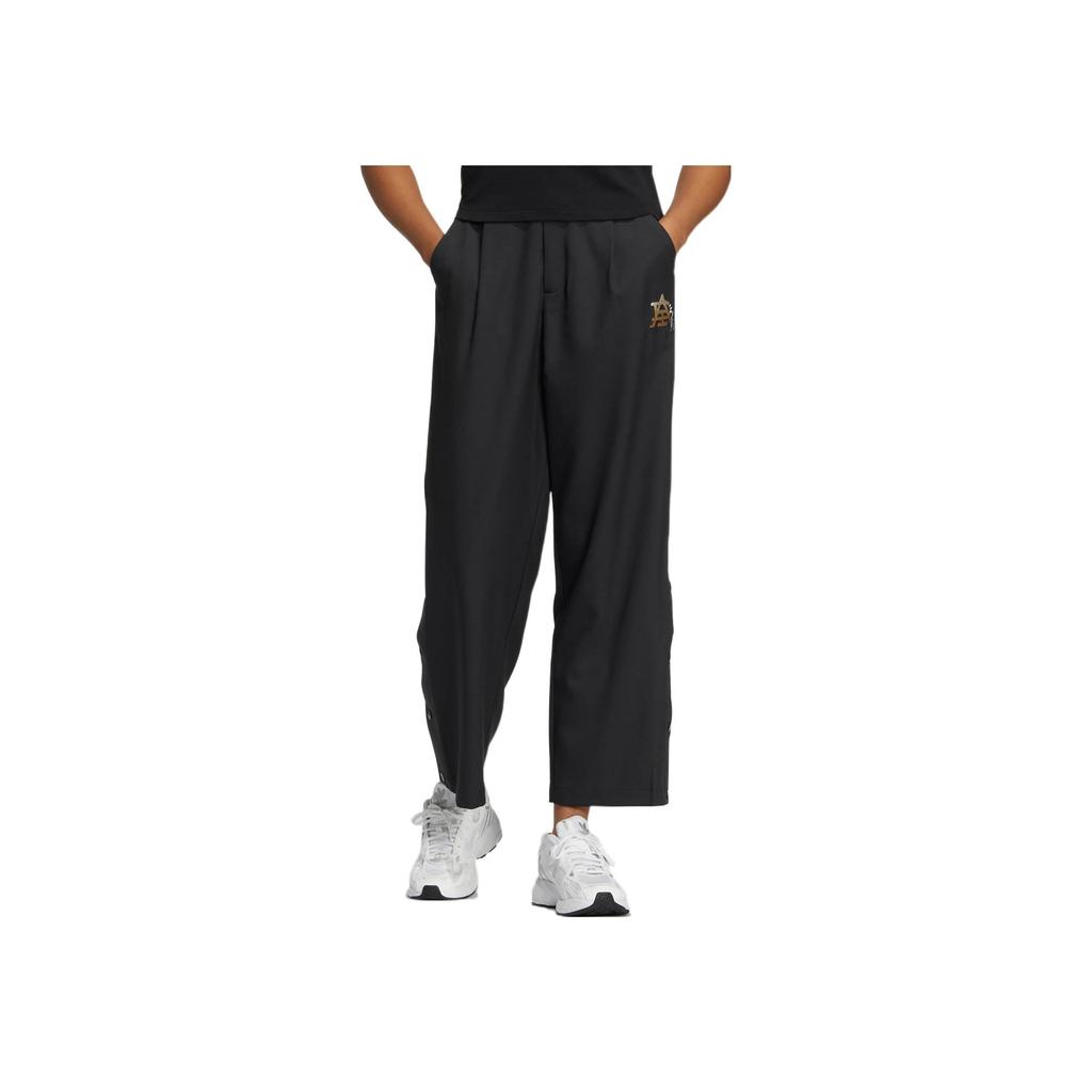 Adidas Originals Ss22 Mc Snap Pant Pure Color Straight-Leg Sports Trousers With Snap Button Hem Women Bottoms Black IC6586