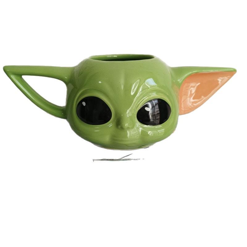 3D Creative Star Wars Cartoon Ceramic Mug - Green Funny Expression