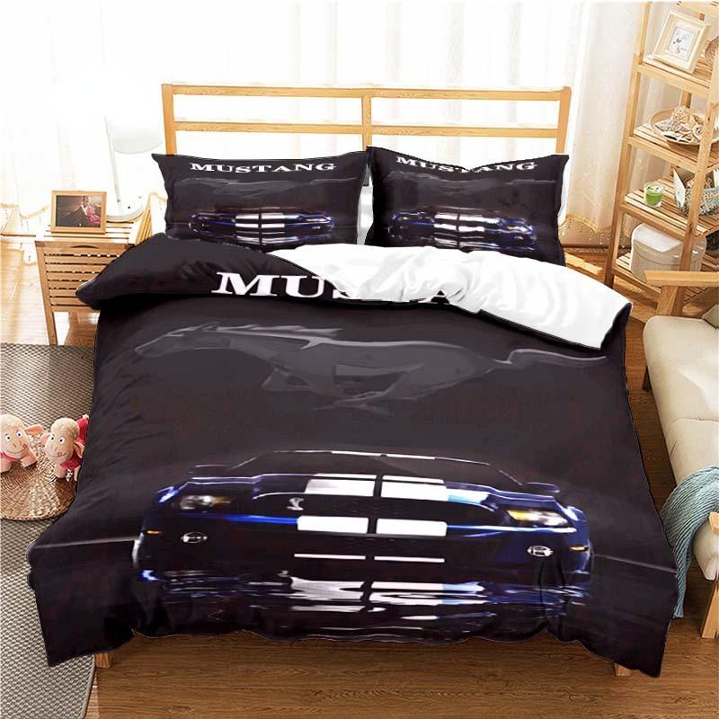 Mustang Car Pattern Duvet Cover Set Bedding For Aldult Boys Bed Set Game Quilt Cover Comforter Cover Bedding Set