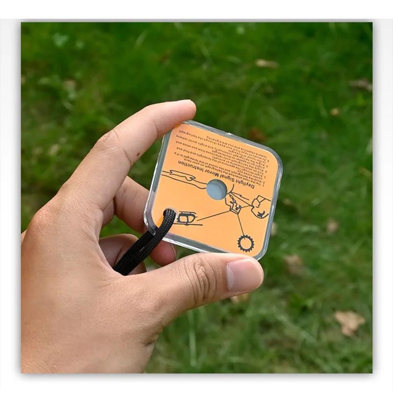 Survival Signal Mirror Outdoor Survival Signal Mirror Lifesaving Tool Reflectorsunlight Reflector Hiking Camping Emergencies